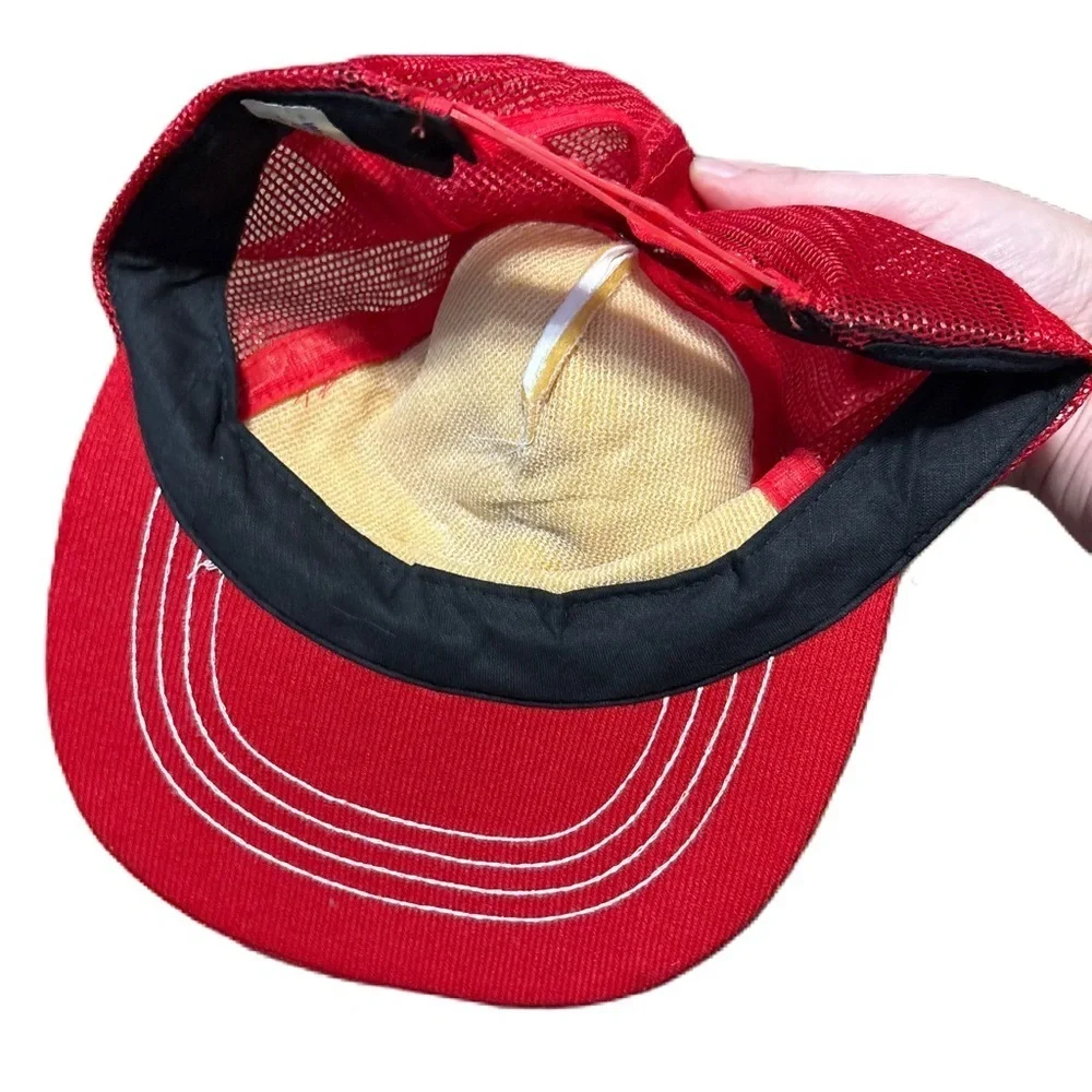 Vintage Disney Mickey Mouse Red and White Kids Hat 90s SnapBack
